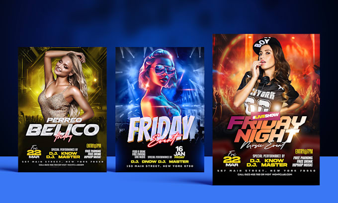 create excellent club flyer design with in 6 hours