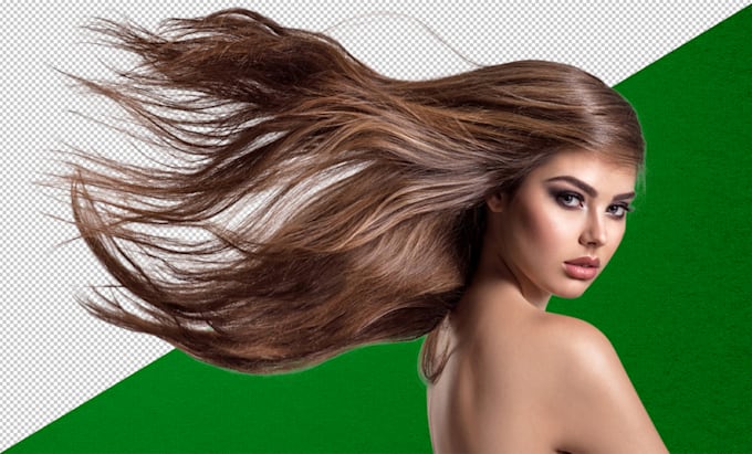 professionally background remove, hair mask, green screen photo