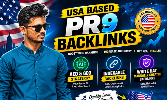 build 120 USA pr9 backlinks, dofollow SEO link building