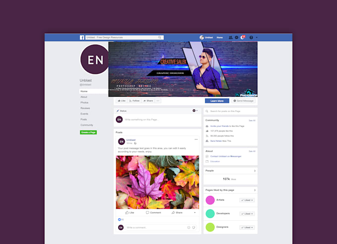 create professional facebook cover youtube banner fb banner