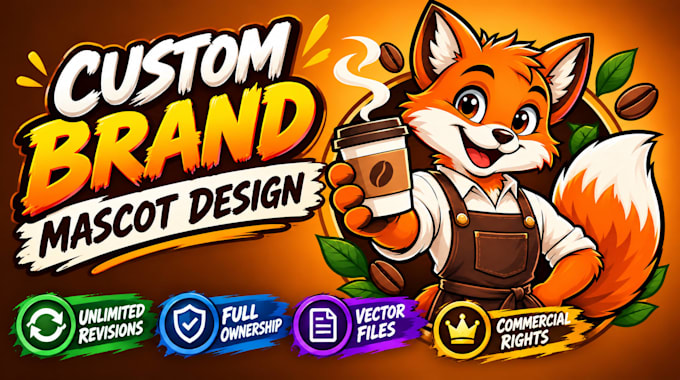 design a unique cartoon mascot logo for your brand or business