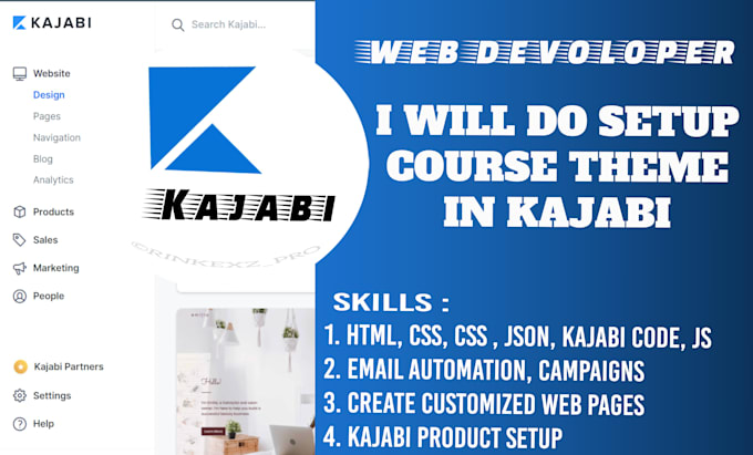 setup custom kajabi product theme for online success