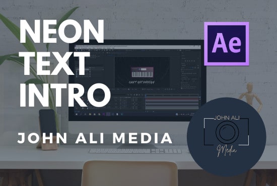 create neon logo animation intro video