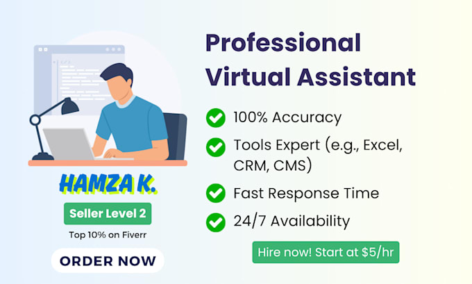 be your virtual assistant for data entry typing work