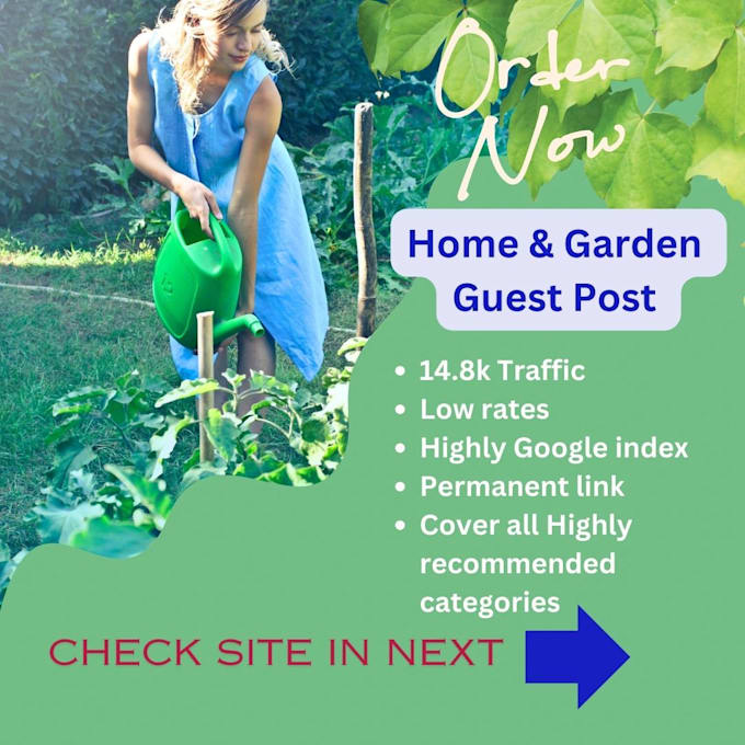 write and publish home and garden guest post on good sites