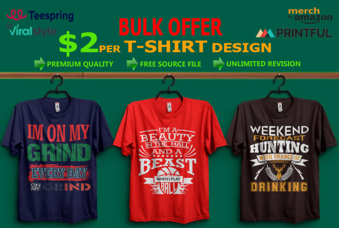 Bulk graphic t shirt design by Graphic_king17 | Fiverr