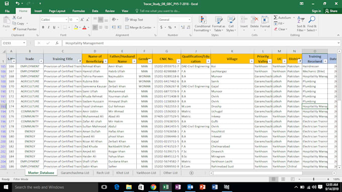 clean your data and design a custom database format in excel
