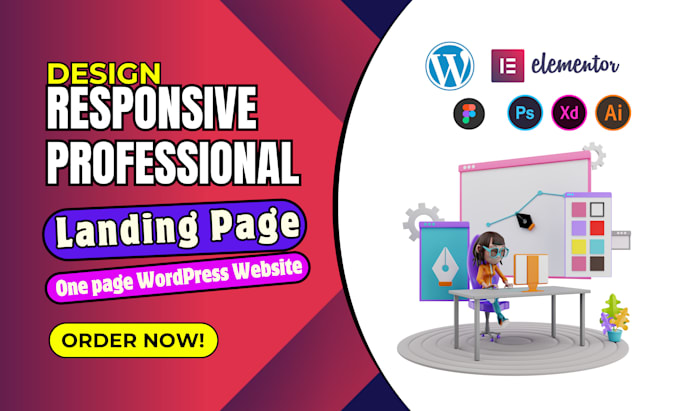 design professional responsive landing page or wordpress web