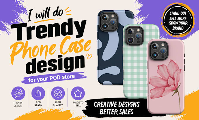 design trendy and custom phone case designs for your pod store