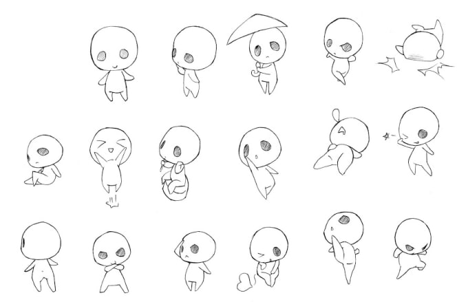 Cute chibi character drawings by Malachisims Fiverr
