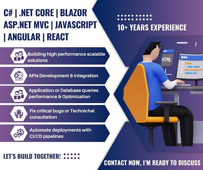 develop an asp net mvc, dot net core or blazor webapp