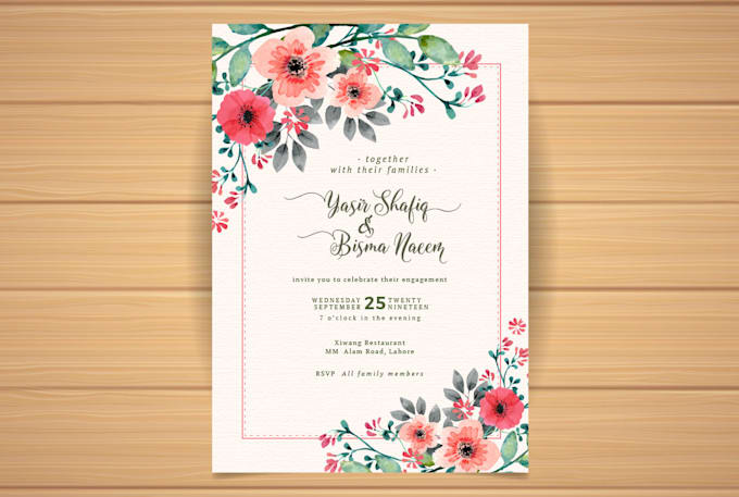 Design Your Dream Invitation Cards By Pashaa 786