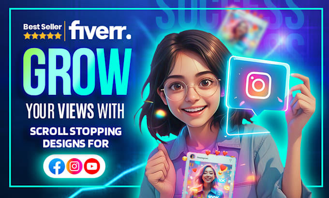 create instagram, facebook post social media designs and youtube thumbnails