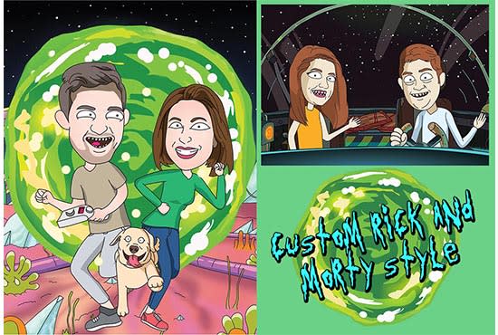 draw rick and morty portrait illustration