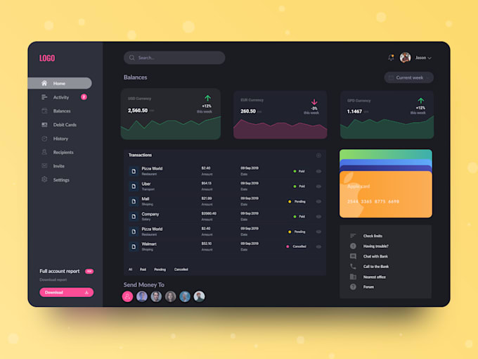 Create modern dashboard ui ux design by Suhin_007 | Fiverr