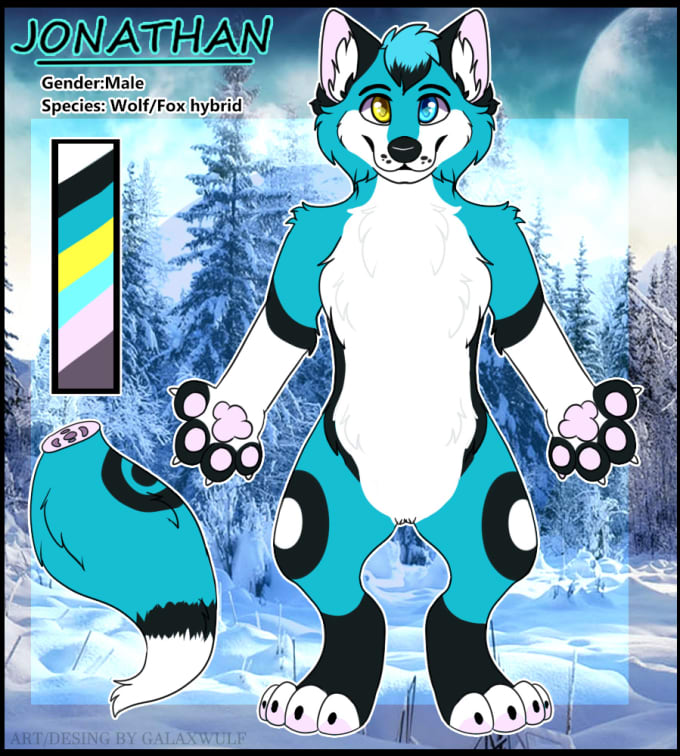 Create costum reference sheet of any furry by Galaxwulf