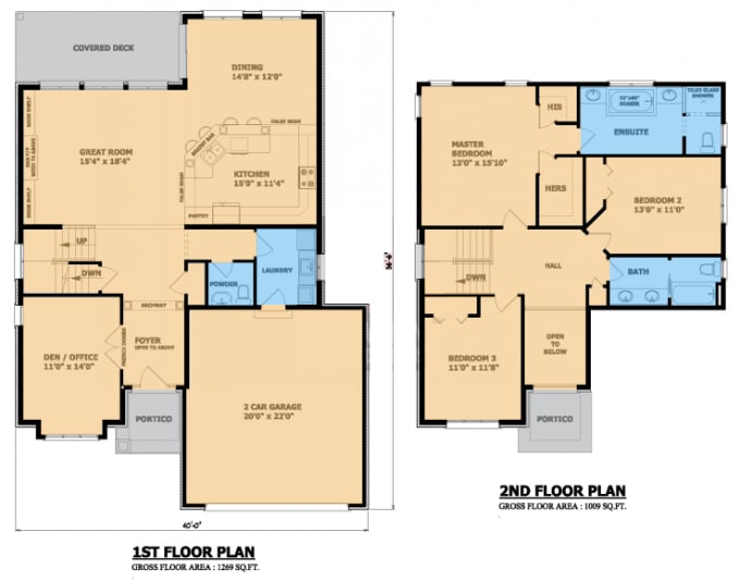 Create 2d floor plan to colorful with interior by Nhatanh