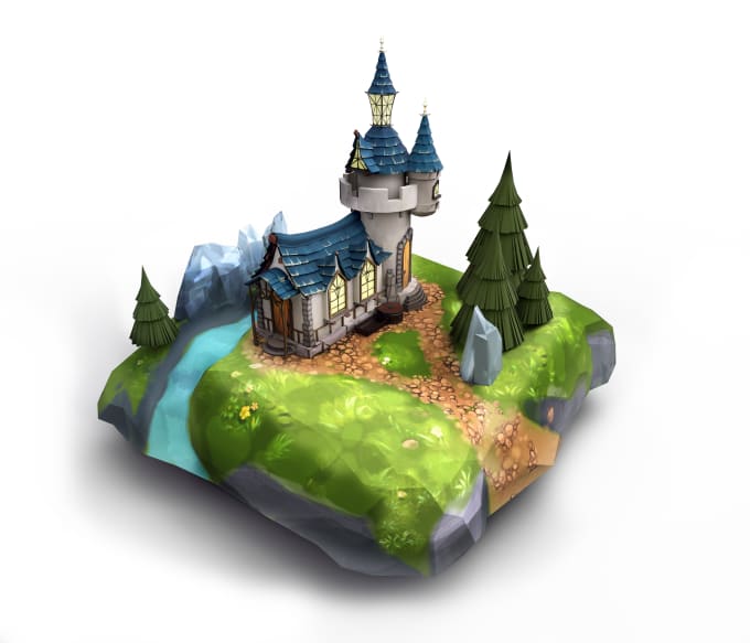 Make Low Poly 3d Models With Uvw Maping For Game Or Renders By Klevtsevich