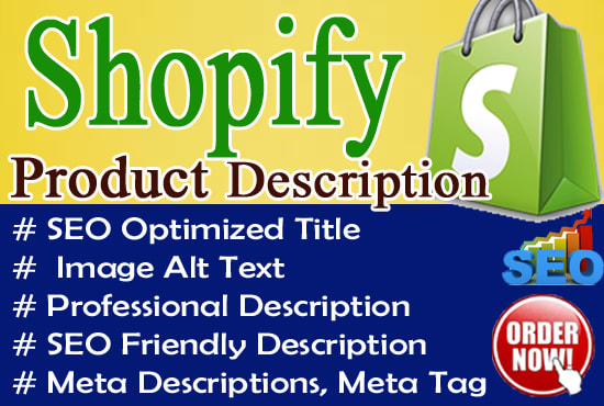 write shopify product description shopify listing with title SEO optimization