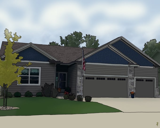 Create A Realistic Digital Painting Of Your House By Kaezues