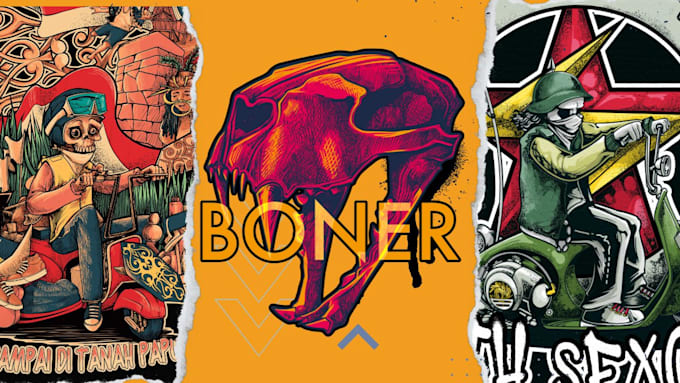 draw skull vector illustration merch design