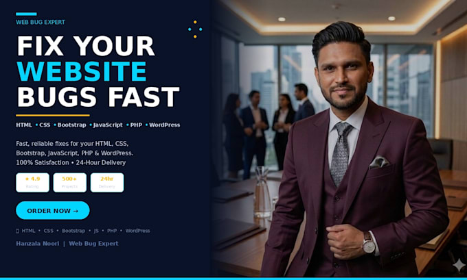 fix HTML, CSS, bootstrap, javascript, PHP and wordpress bugs fast