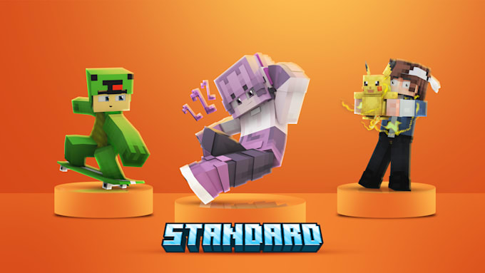 make professional 3d render of your minecraft skin