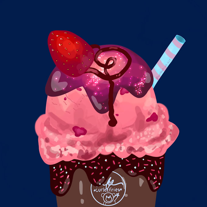 Create aesthetic dessert art by Curleefriess Fiverr