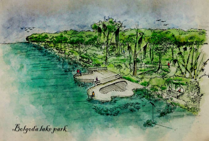draw landscapes, architectural sketches