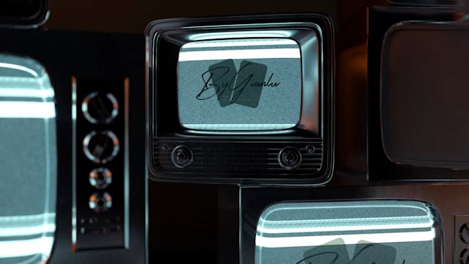 put your logo into lots of vintage tvs