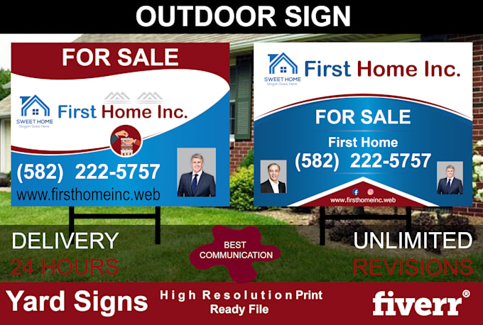 design professional and good real estate yard sign