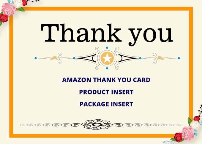 design amazon thank you card, product insert, package insert
