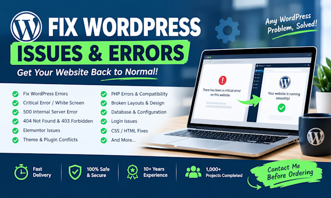 fix any wordpress bug, problem