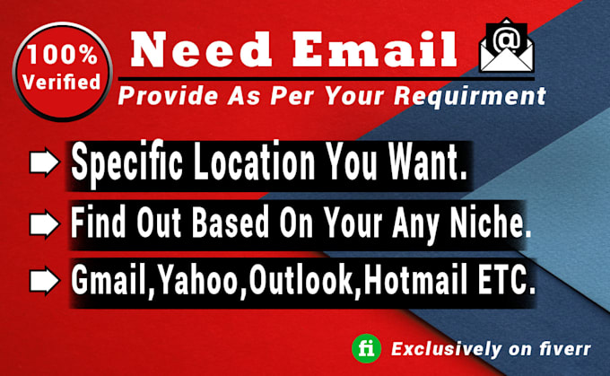 provide targeted email list, email collection for email campaign