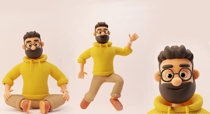 create stylized 3d characters, models and animations