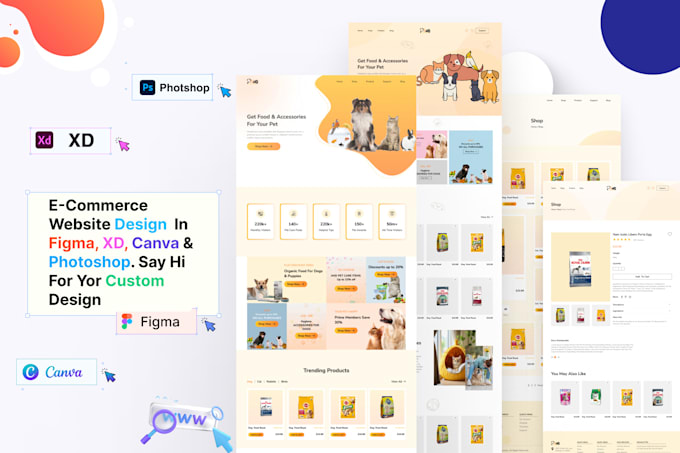 design ecommerce web template in PSD, xd, or figma website