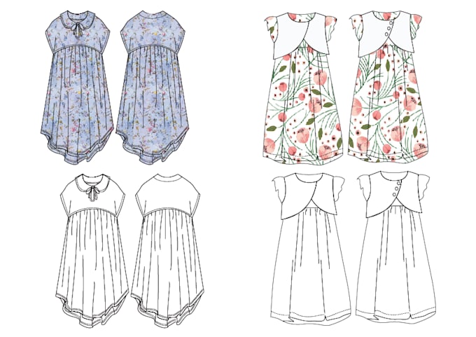 do fashion technical sketches and drawings