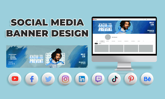 design facebook, twitter, linkedin, youtube banner