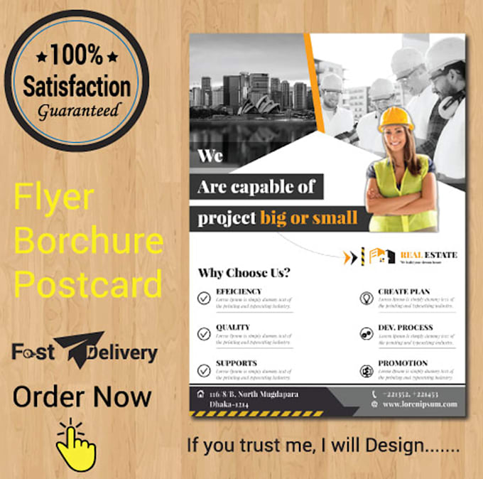 design professional construction flyer for your business