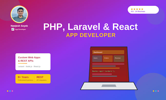 develop custom PHP, laravel and nodejs web applications