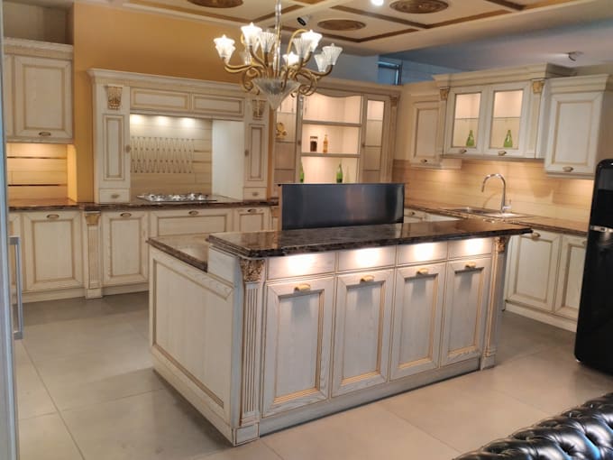 create kitchen 2d 3d drawing in auto cad