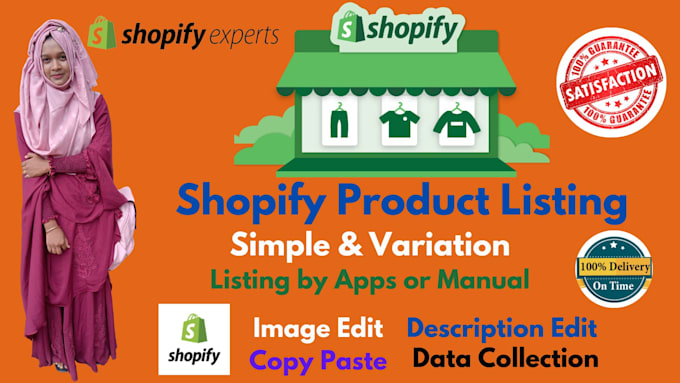 do professional shopify product listing, data entry, content writing