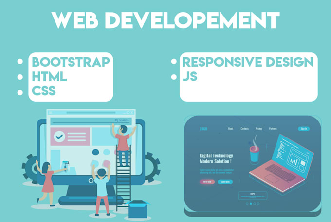 Be your front end web developer, html css bootstrap 4,3 by Rehabzafar ...