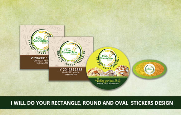 do rectangle, round and oval stickers or label design