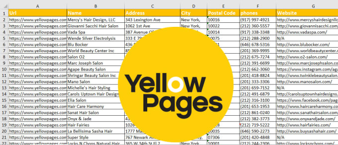 yellow address contacts scrape screen