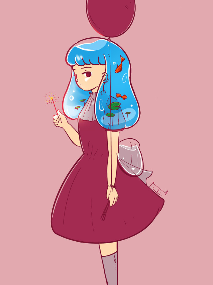 Illustrate everything in cute dreamy cartoon style by Artistkt | Fiverr
