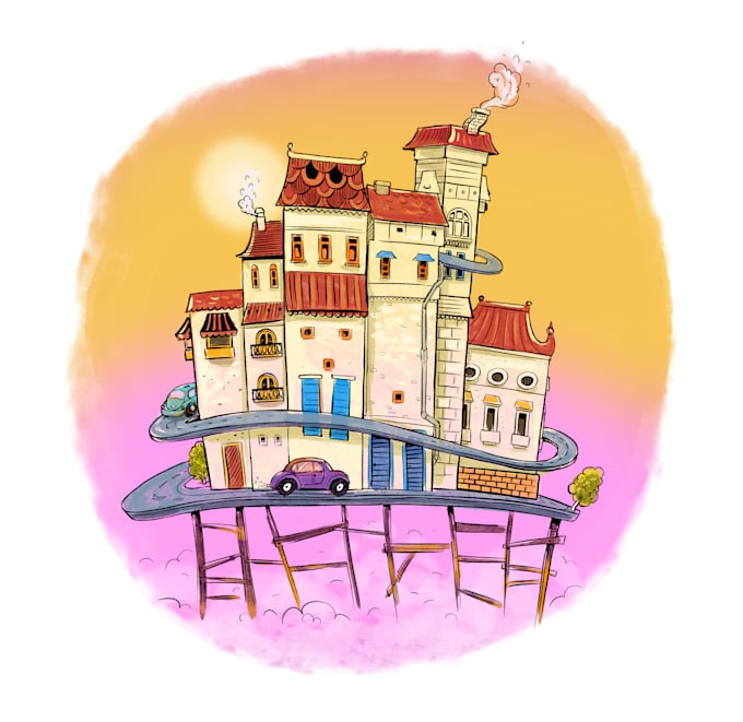 a cute scenery illustration