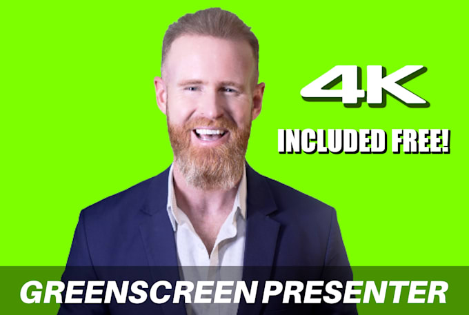 be your energetic bearded 4k green screen video spokesperson