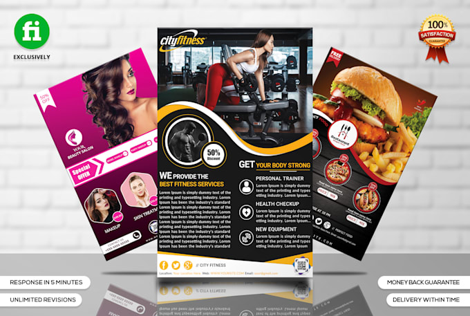 deliver promotional flyer poster leaflet brochure design to print or digital use