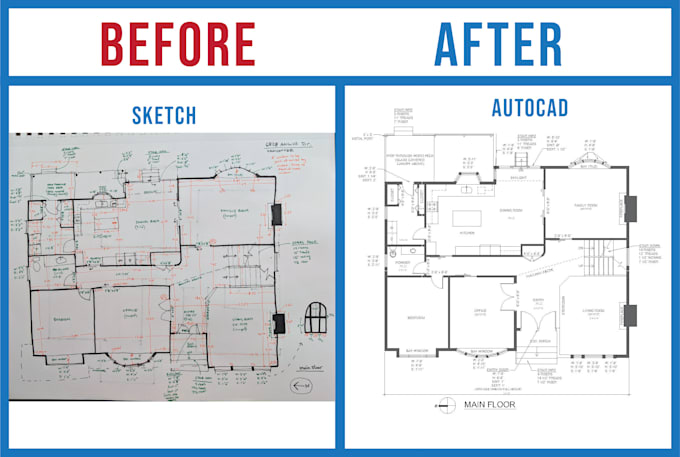 do convert pdf sketch or blueprint drawing to autocad